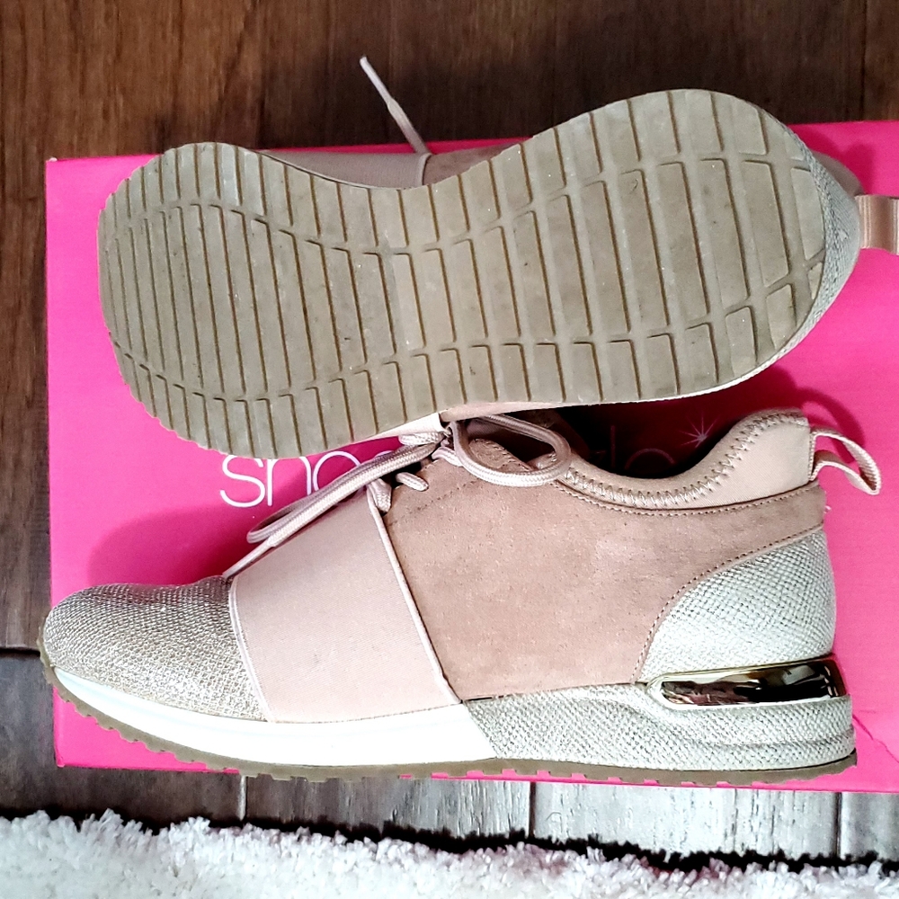 ShoeDazzle Blush Glitter Sneaker - Picture 2 of 5